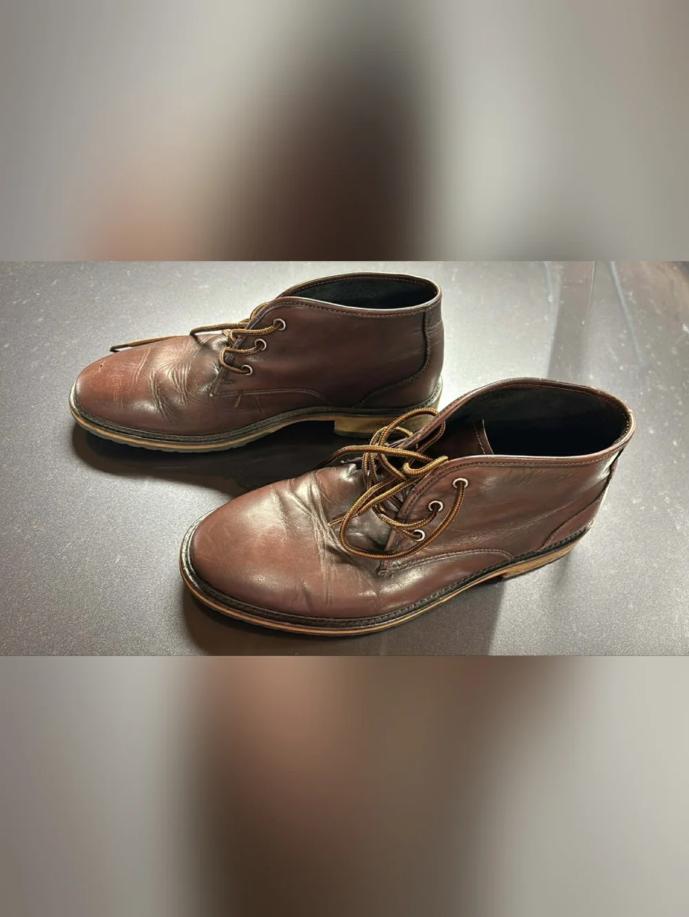 Andrew Marc Dark Brown Leather Chukka Boots‎